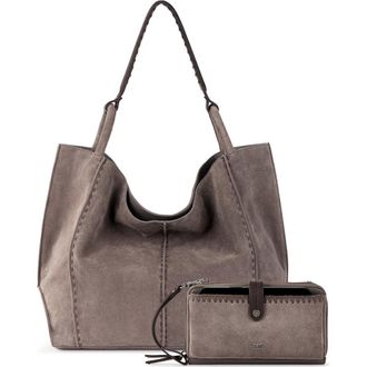The Sak Los Feliz Large Tote Leather Bag & Iris Smartphone Bundle in Mushroom Suede at Nordstrom