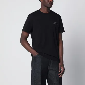 Moncler Black crew-neck T-shirt with logo