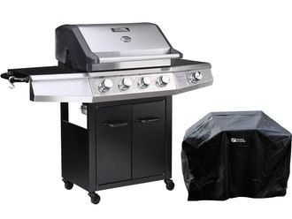 Habitat et Jardin Barbecue A Gas bingo 5 - 5 Piastre Di Cui 1 Laterale - 15.2kw + Fodera Di Protezione -nero