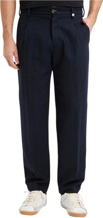 Myths Broeken, Heren, Blauw, L, Wol, Gestreepte Pantalons