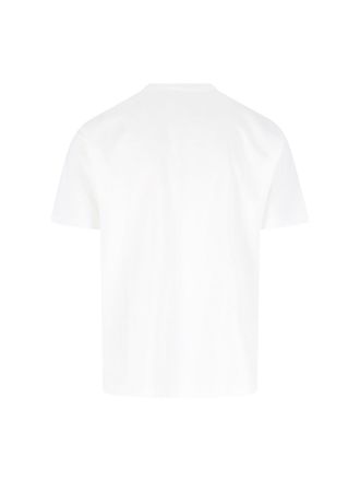And Wander Mens Logo-Printed T-Shirt White Cotton Polyester