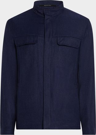 Ermenegildo Zegna Mens Cashmere-Blend Blouson Jacket