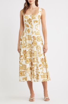 Flying Tomato Print Midi Dress in Ivory at Nordstrom, Size Medium