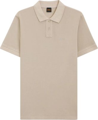 HUGO BOSS Polo Shirt - Heren - Polos - Beige - M - Katoen - Tops