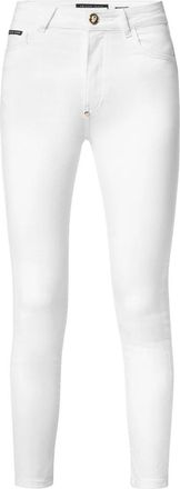 Philipp Plein Denim Skinny Broek Skull - Dames - Skinny Jeans - Wit - W27 - Denim - Jeans