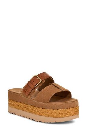 UGG Aubrey Platform Slide Sandal in Chestnut at Nordstrom Rack, Size 9