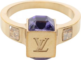 Louis Vuitton Gold Purple Gold Plating Band Ring (Pre-Owned)