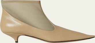 The Row Pointed Mesh Kitten-Heel Booties