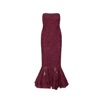 Rotate Ruched Midi Jurk - Dames - Feestkleedjes - Bruin - M - Leer - Kleedjes