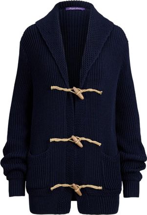 Ralph Lauren Collection Vest met sjaalkraag en houtje-touwtje sluiting - Blauw