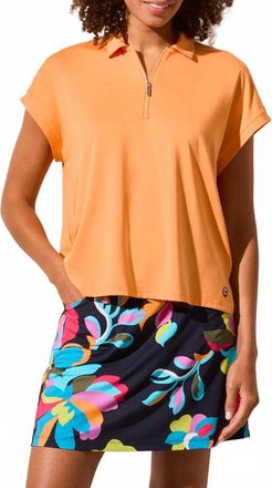 Tribal Womens Dolman Polo Top In Melon