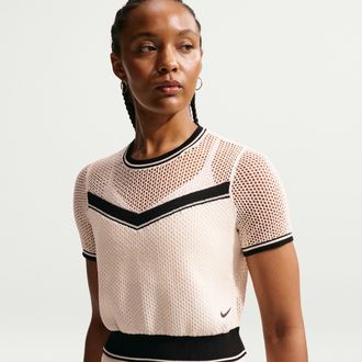 Nike Womens Nike Sportswear Chill Knit Tight Cropped Top in White | IH1322-103