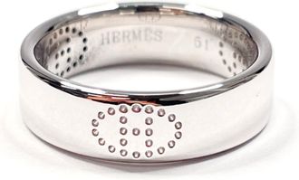 Herm&egrave;s Silver White Gold (18K) Band Ring (Pre-Owned)