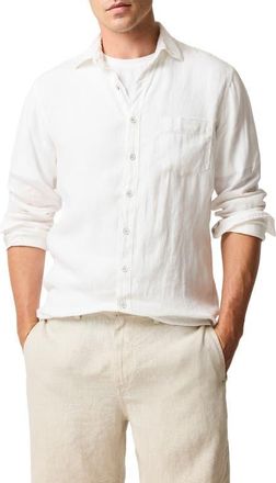 Rodd & Gunn Coromandel Button-Up Linen Shirt in Snow at Nordstrom, Size Xxx-Large