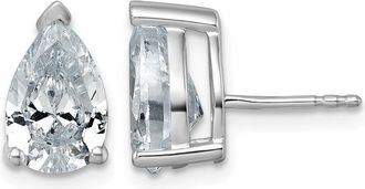 Diamond2Deal 14k Gold 4 ct Pear Lab Grown Diamond Stud Earrings VS Clarity, G-H Color