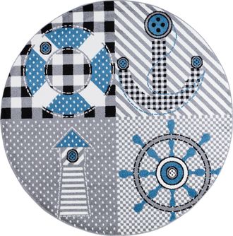 Ayyildiz Teppiche Kinderteppich »Kids 510« rund 12 mm Höhe maritimer Kurzflor Teppich