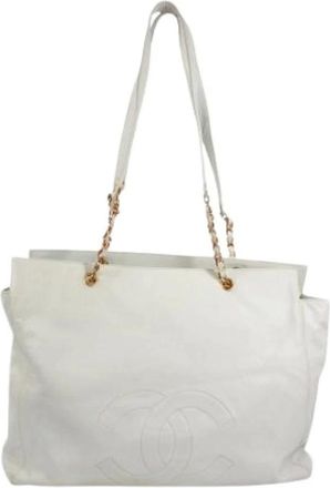 Chanel Pre-owned Tote Bags, female, White, Size: ONE SIZE Pre-owned Vintage Tote Bag
