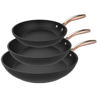 Cecotec Cecotec - Setde Padelle 20-24-28 cm de alluminio forgiato con rivestimento antiaderente de alta qualit&agrave; Platinum Plus Teflon Antiaderente, 100 %