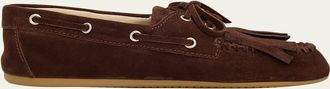 Miu Miu Fringe Suede Moccasin Loafers