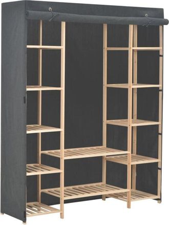 vidaXL Wardrobe Grey 135x40x170 cm Fabric Vidaxl