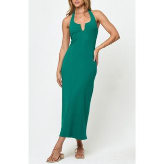 L*Space La Femme Cover-Up Halter Maxi Dress in Isle at Nordstrom, Size X-Small