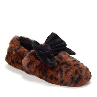 Dearfoams Pennie Maryjane With Bow Slippers in Leopard at Nordstrom, Size X-Large