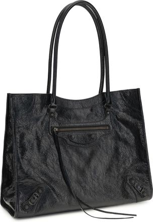Balenciaga Womens Small Le City Tote Bag Black Lamb Ovis Aries Shoulder
