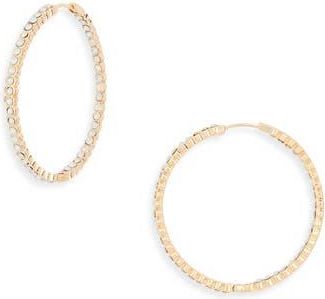 Nordstrom Rack Crystal Inside Out Hoop Earrings in Opal- Gold at Nordstrom Rack
