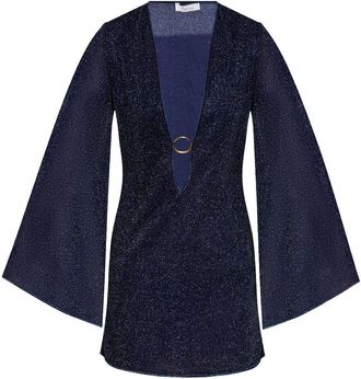 Os&eacute;ree Abito corto in lurex - Blu
