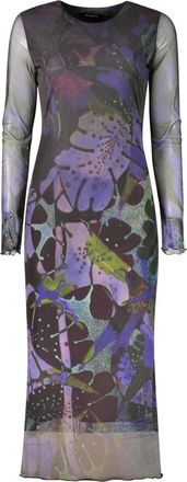 Desigual Vest Leafs Lacroix Jurk - Dames - Jurken - Paars - Maat: XS
