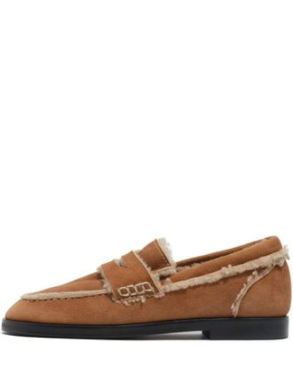 Bimba & Lola leather strap loafers - Brown