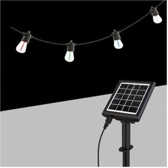 Trade Shop Trade Shop - Catena Luminosa Pannello Solare 10mt Led Rgbw Con 10 Lampadine Esterni Giardino So-st-rgbw
