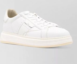 Woolrich leather sneakers round toe flat sole