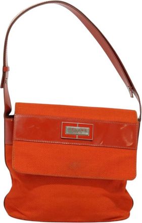 Celine Orange Canvas Shoulder Bag (Pre-Owned)
