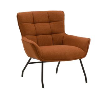 Konte Design Sill&oacute;n de tela terracota y patas de metal negro