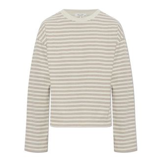 Rag & Bone Kelly Boxy Gestreept Longsleeve Top - Dames - Longsleeves - Beige - XS - Katoen - Tops