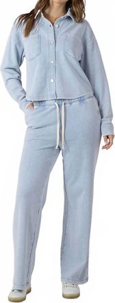 Dex Clothing Knit Lounge Pants In Light Wash