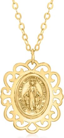 Ross-Simons Italian 14kt Yellow Gold Miraculous Medal Pendant Necklace
