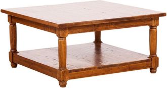 Biscottini International Biscottini - Mesita De Humo Estilo Country De Madera Maciza De Tilo Acabado Con Efecto Nogal Made In Italy