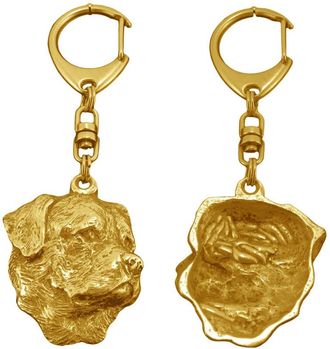 OEM Rottweiler Ii - Llavero Con Forma De Perro Ba&ntilde;ado En Oro, Adorno Para Bolsos, Accesorio De Lujo De Art-dog