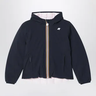 K-Way Reversible blue/light pink down jacket