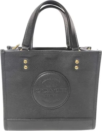 Coach Black Leather Handbag Shoulder Bag Tote Bag (Pre-Owned)