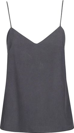 Max Mara Mxmunghia Silk Canvas Top - Dames - Tops zonder mouwen - Blauw - XS - Tops