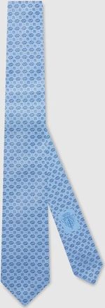 Gucci Interlocking G Silk Jacquard Tie, Blue