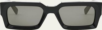 Celine Mens 3-Dot Acetate Rectangle Sunglasses