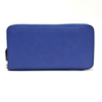 Herm&egrave;s Blue Epsom Leather Long Wallet (Bi-Fold) (Pre-Owned)