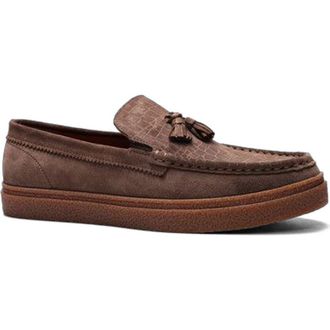 Carlos By Carlos Santana Baez Tassel Sneaker in Saloon Brown Suede at Nordstrom, Size 10.5