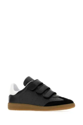 Isabel Marant Womens Black Leather And Suede Classic Sneakers