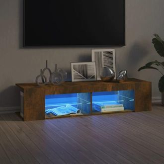 vidaXL Vidaxl - Mobile Porta tv con Luci led Rovere Fumo 135x39x30 cm