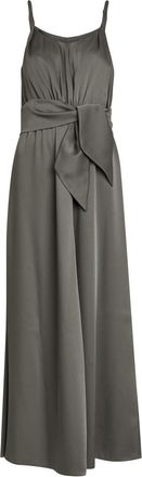 Emporio Armani Tie-waist Crepe de Chine Maxi Dress - Dark Grey - 42 (UK10 / S)